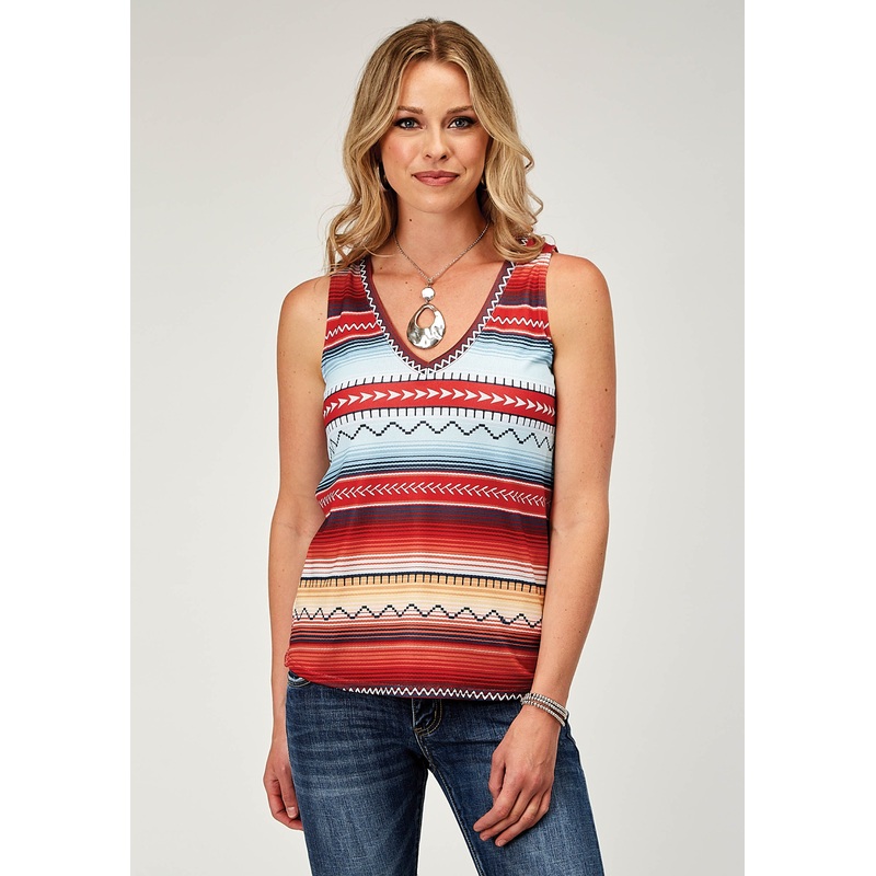 Womens Sleeveless Poly Spandex Sweater Knit Tank Top With V Neck With Sublimation On Front And Back XS