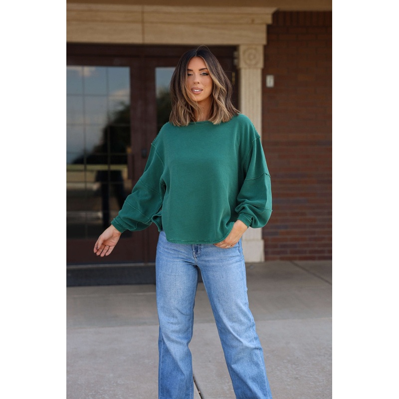 Free People Forest Green Total Eclipse Tee Small