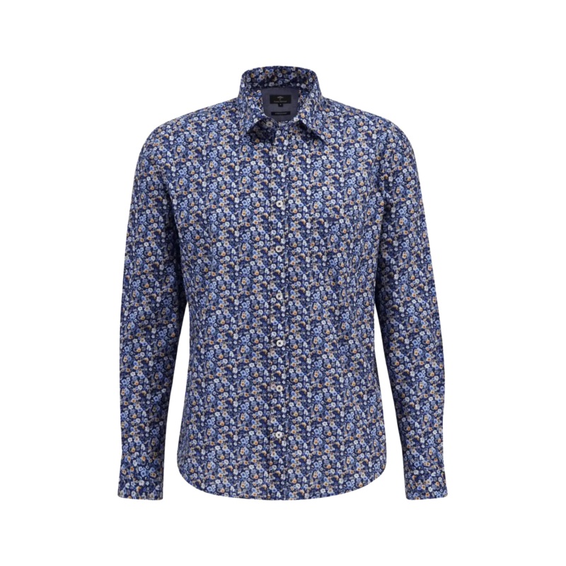 Fynch-Hatton Premium Print Floral Shirt Navy Medium