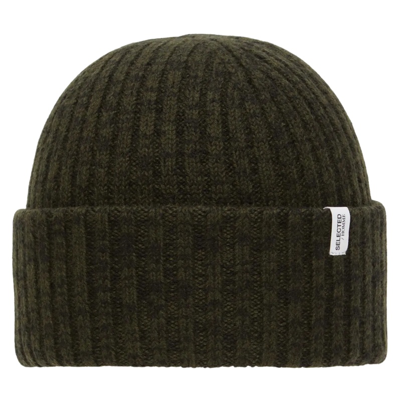 Selected Merino Wool Twist Beanie Rosin One Size