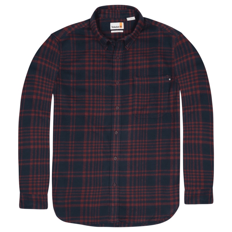 Timberland Heavy Flannel Long Sleeve Check Shirt Sapphire/Red Medium