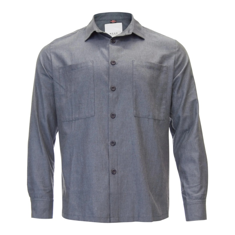 Wear London Brune Workwear Shirt Blue Twill Small