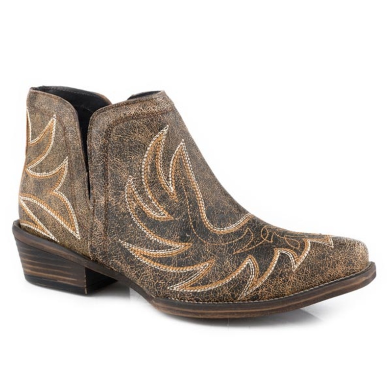 Womens Snip Toe Brown Sanded Leather 5 R