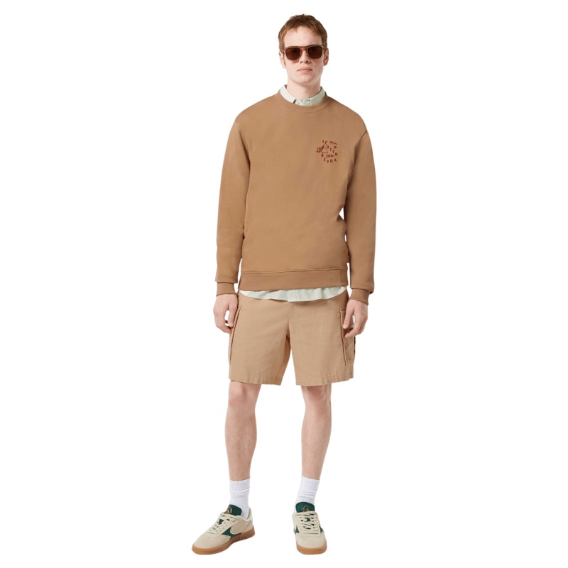 Scotch & Soda Chest Logo Sweatshirt Soft Camel Medium