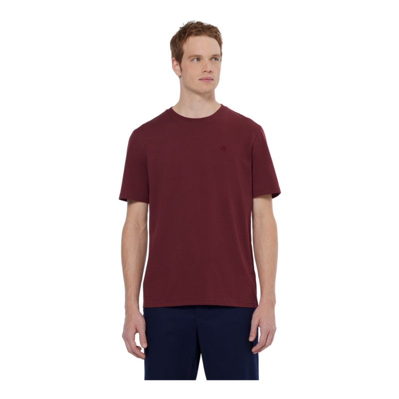 Scotch & Soda Logo Regular Fit T-Shirt Bordeaux Small
