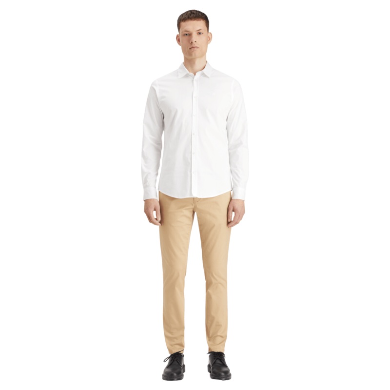 Scotch & Soda Poplin Solid Long Sleeve Shirt Bright White Small