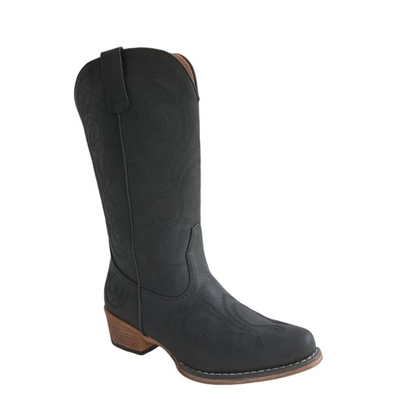 Womens Black With All Over Embroidery 5 R