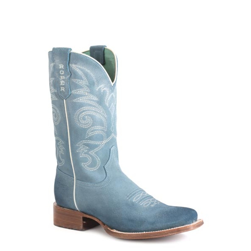 Womens Light Blue Suede Vamp And Shaft 5 R