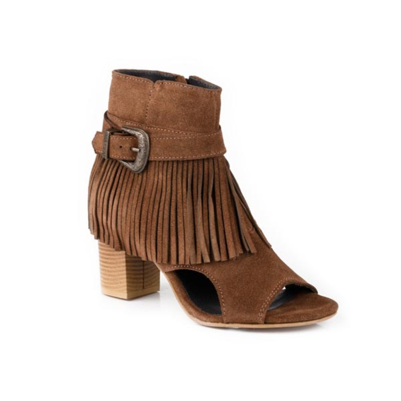 Womens Brown Cow Suede With Fringe 5 R