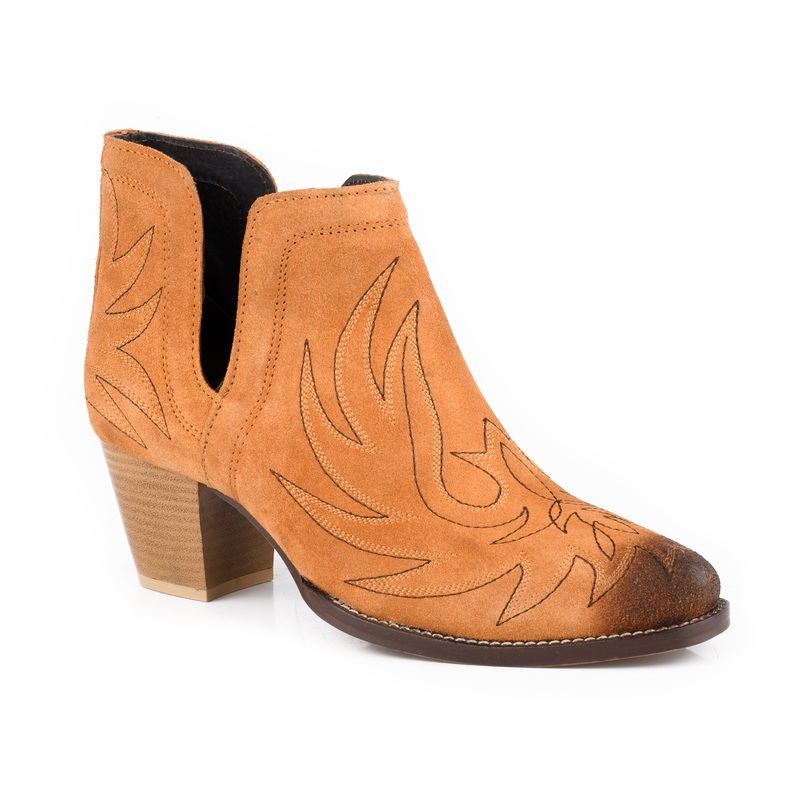 Womens Tan Suede Leather Ankle Boot 5 R
