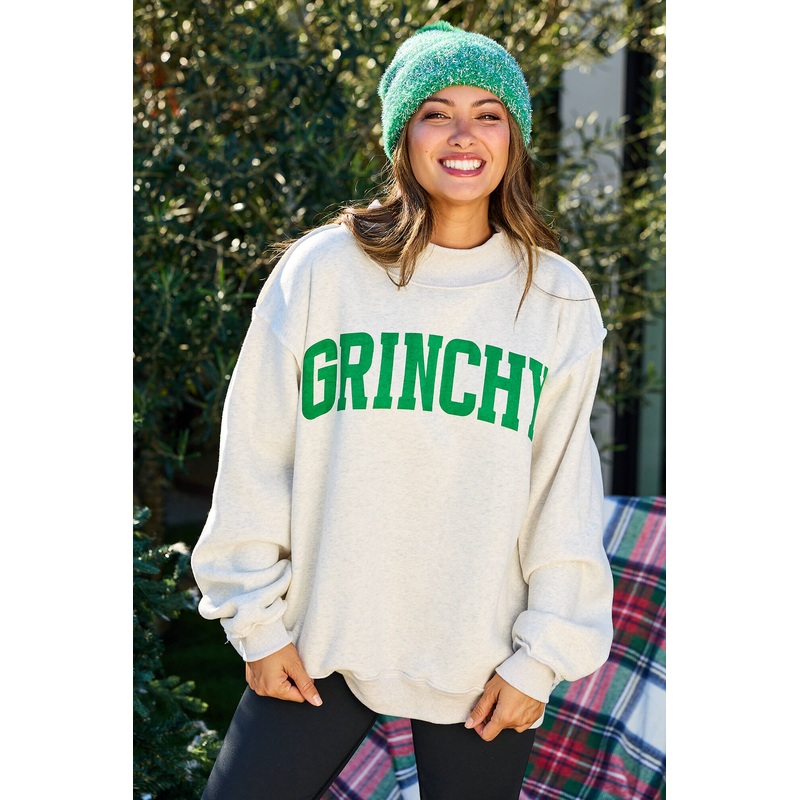 Grinchy/Naughty Reversible Oversized Sweatshirt Small/Medium