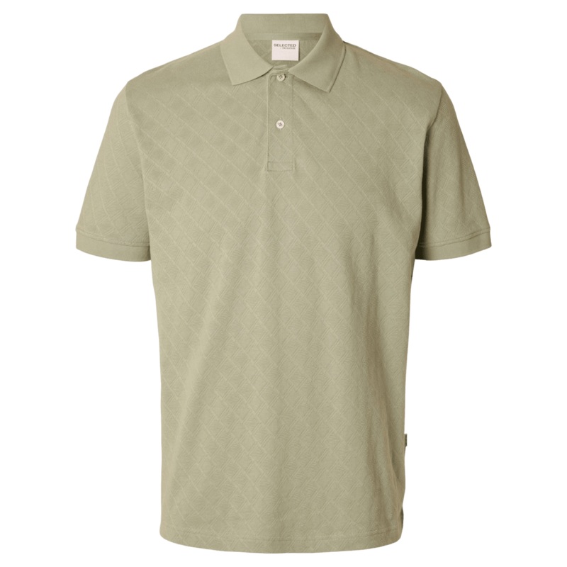 Selected Paul Short Sleeve Jacquard Polo Iceberg Green Small