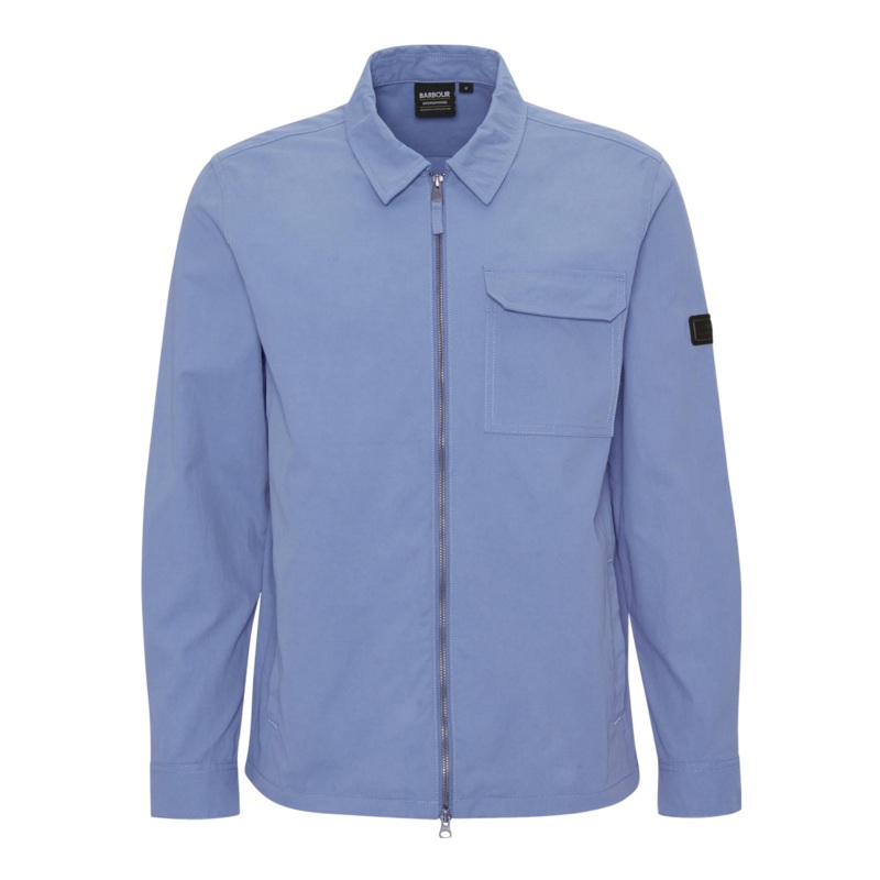 Barbour International Maze Peached Overshirt Washed Blue Medium