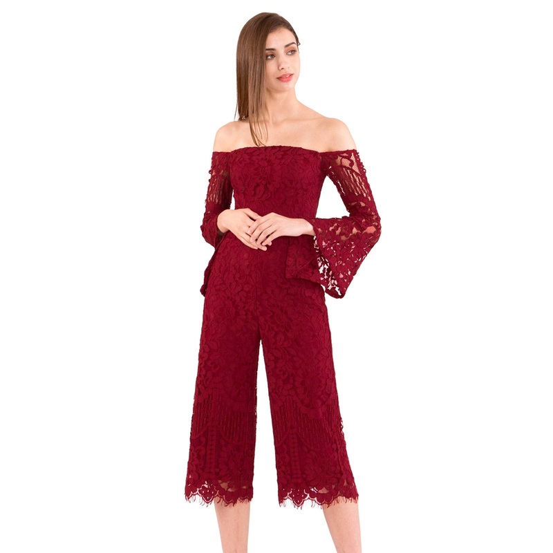 Dagusto Jumpsuit Cullotes (Red) XS Red