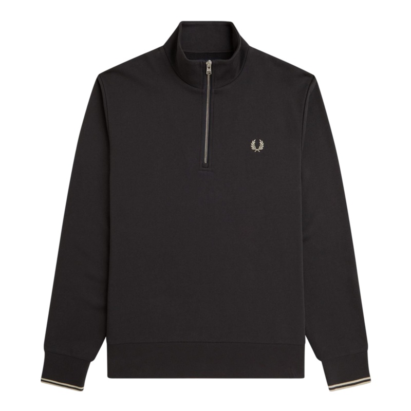 Fred Perry Half Zip Sweatshirt Anchor Grey Medium