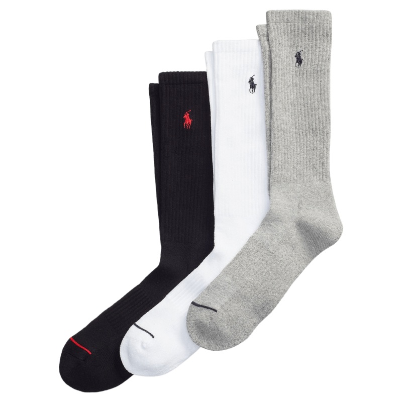 Polo Ralph Lauren Crew Socks Three Pack Black/White/Grey 43-46