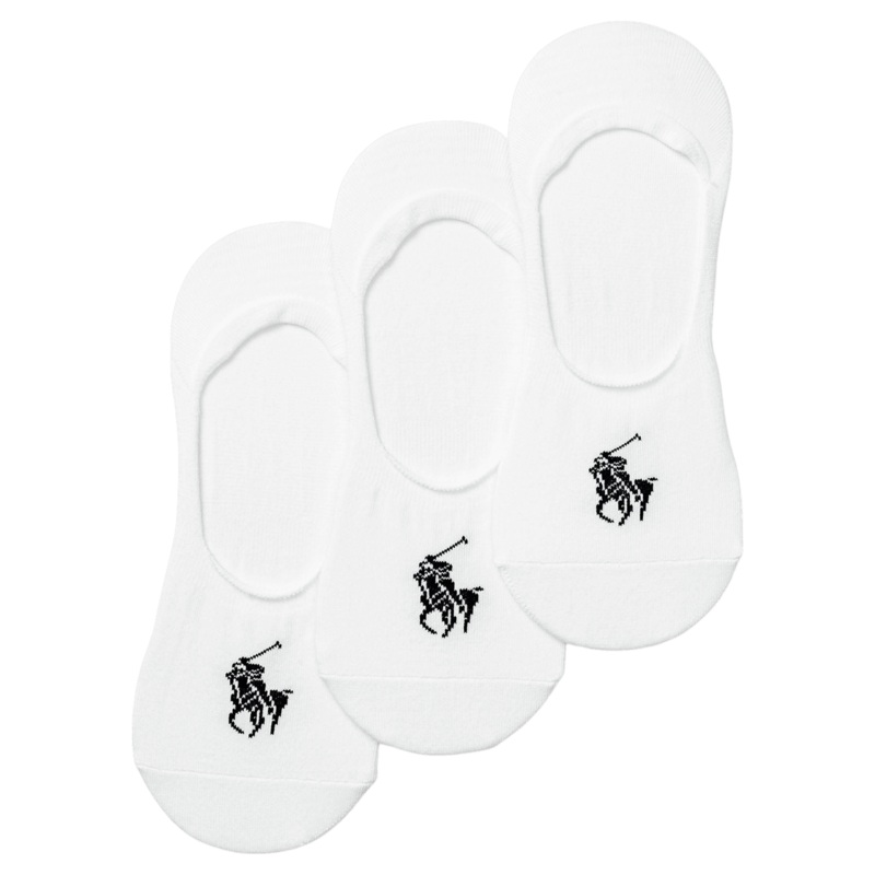 Polo Ralph Lauren No Show Socks Three Pack White One Size