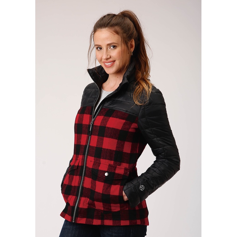 Womens Black Poly Filled Crushable  Zip Front Jacket XS