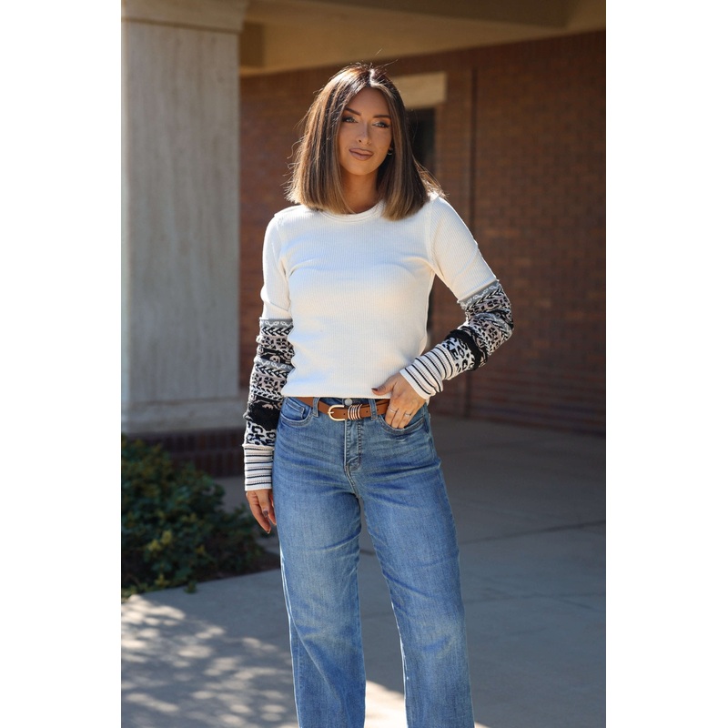 Free People Ivory All In Cuff Top Small