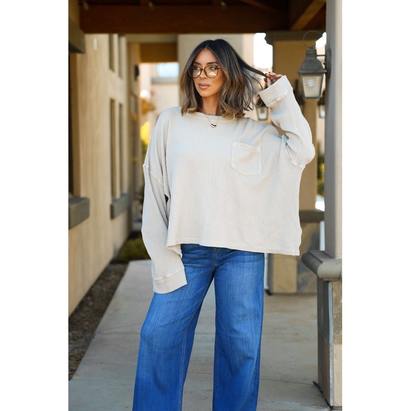 Free People Stone Dawson Pocket Thermal Top Small