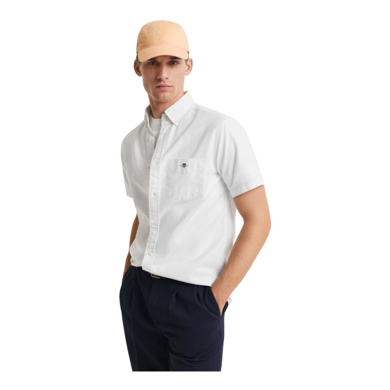 GANT Classic Oxford Short Sleeve Shirt White Small