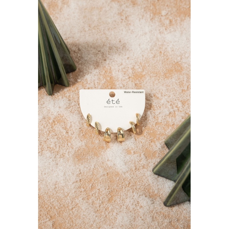 Gold Chunky Earrings Set