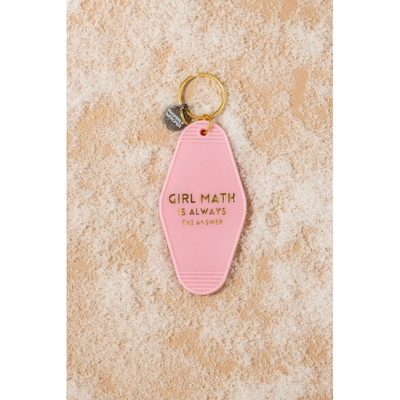 Pink Girl Math Motel Keychain