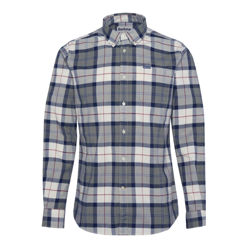Barbour Lewis Long Sleeve Shirt Bleached Pine Tartan Medium