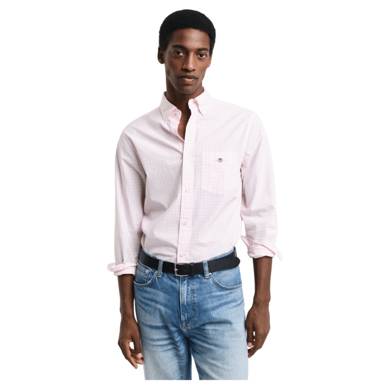 GANT Classic Gingham Poplin Shirt Light Pink Small