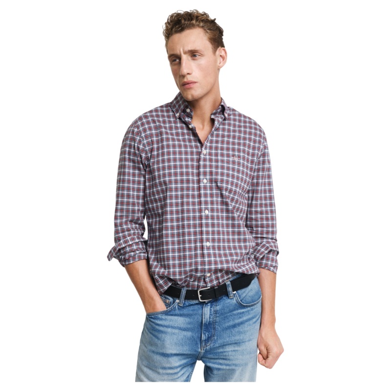 GANT Classic Tartan Poplin Shirt White Medium