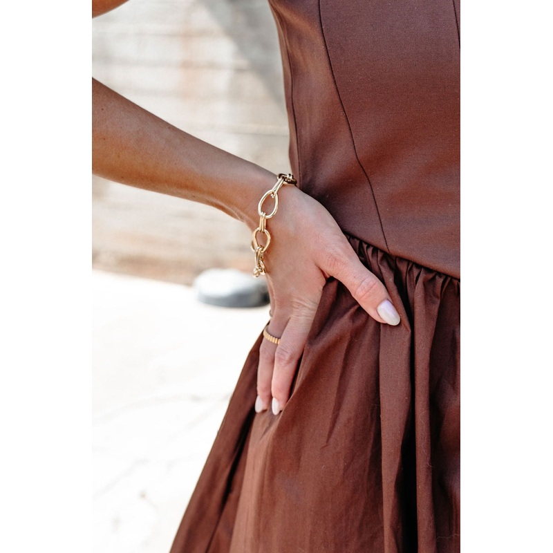 Gold Oval Chain Link Bracelet