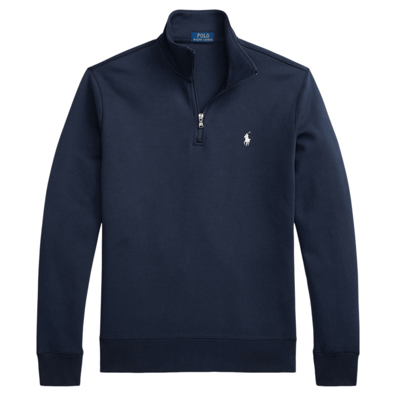 Polo Ralph Lauren Double Knit 1/4 Zip Sweatshirt Aviator Navy Small