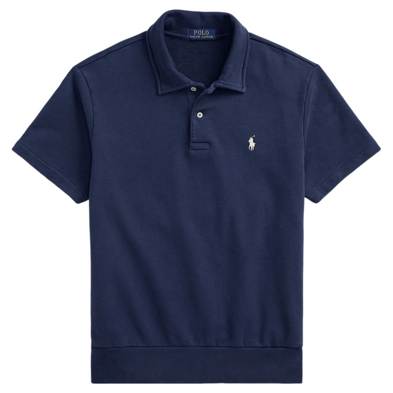 Polo Ralph Lauren Short Sleeve Loopback Fleece Polo Sweatshirt Cruise Navy Small