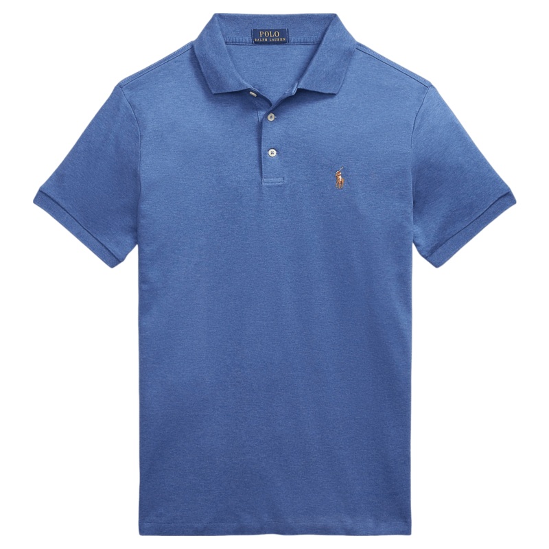 Polo Ralph Lauren Short Sleeve Soft Cotton Polo Shirt Faded Royal Heather Medium