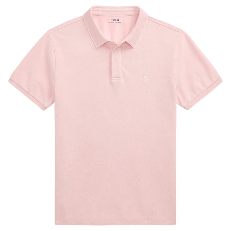 Polo Ralph Lauren Short Sleeve Stretch Oxford Mesh Polo Shirt Garden Pink/White Medium