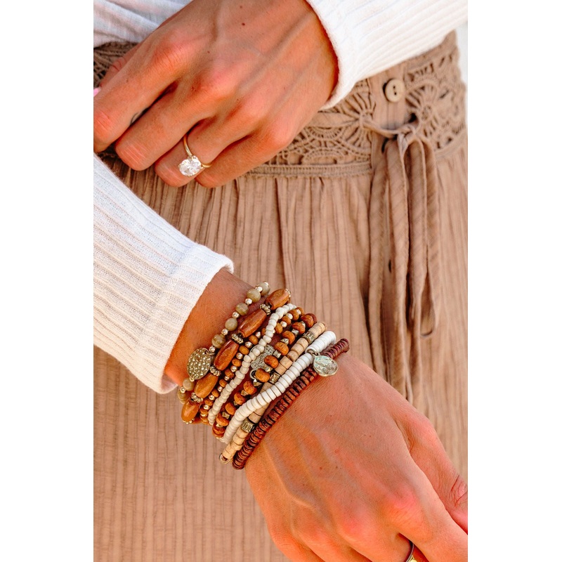 Brown Mix Beaded Bracelet Set