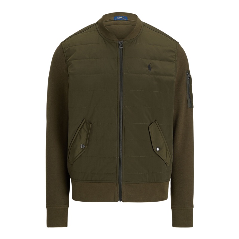 Polo Ralph Lauren Full Zip Hybrid Bomber Jacket Armadillo/Windsor Heather Medium