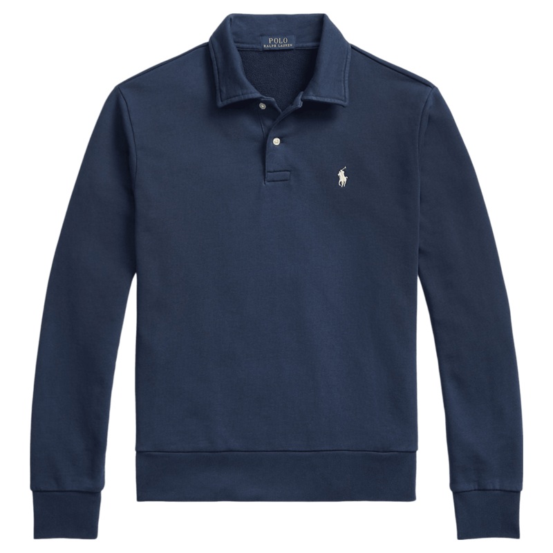 Polo Ralph Lauren Loopback Fleece Collared Sweatshirt Cruise Navy Small