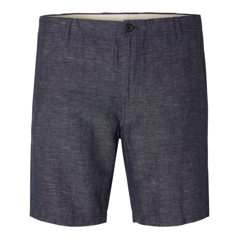 Selected Regular Owen Linen Blend Shorts for Men Navy Blazer Small