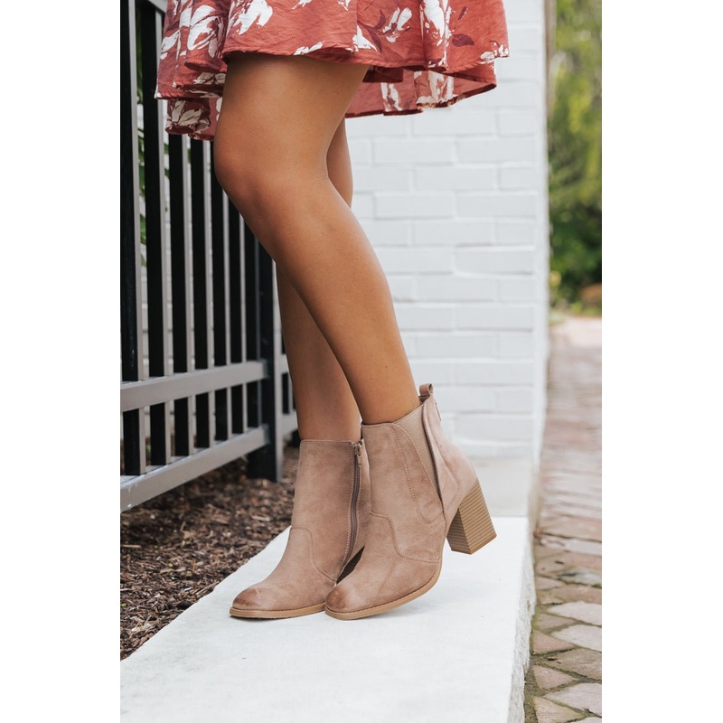 Taupe Cammy Heeled Booties 6