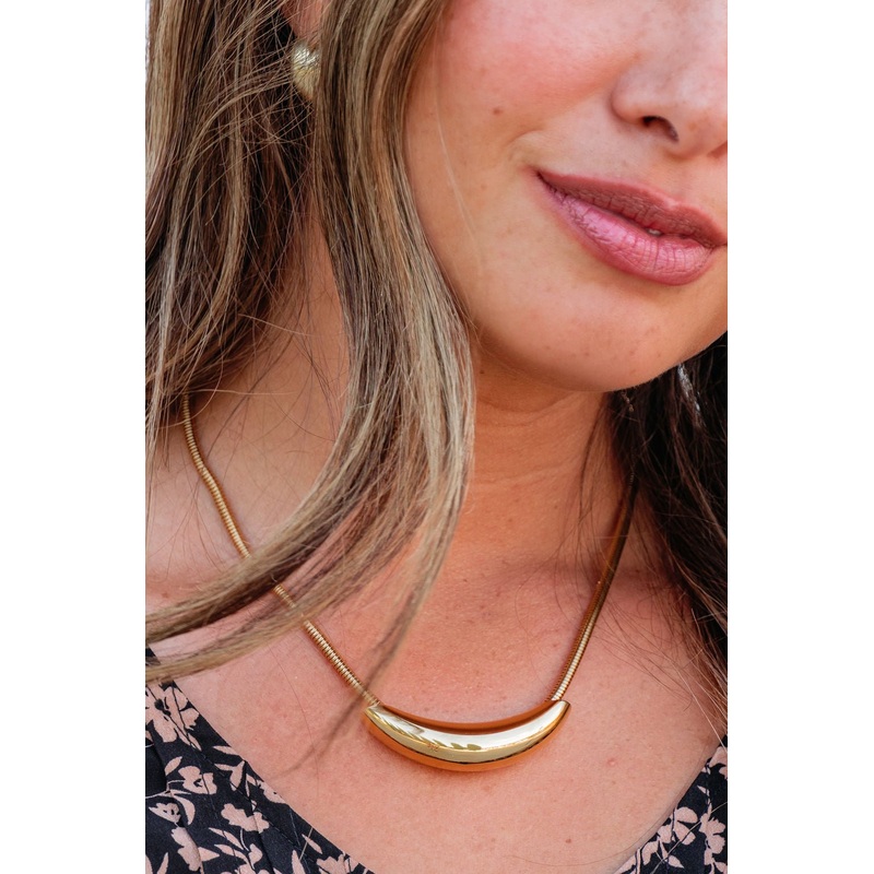 Farrah B Full Swing Gold Tube Necklace