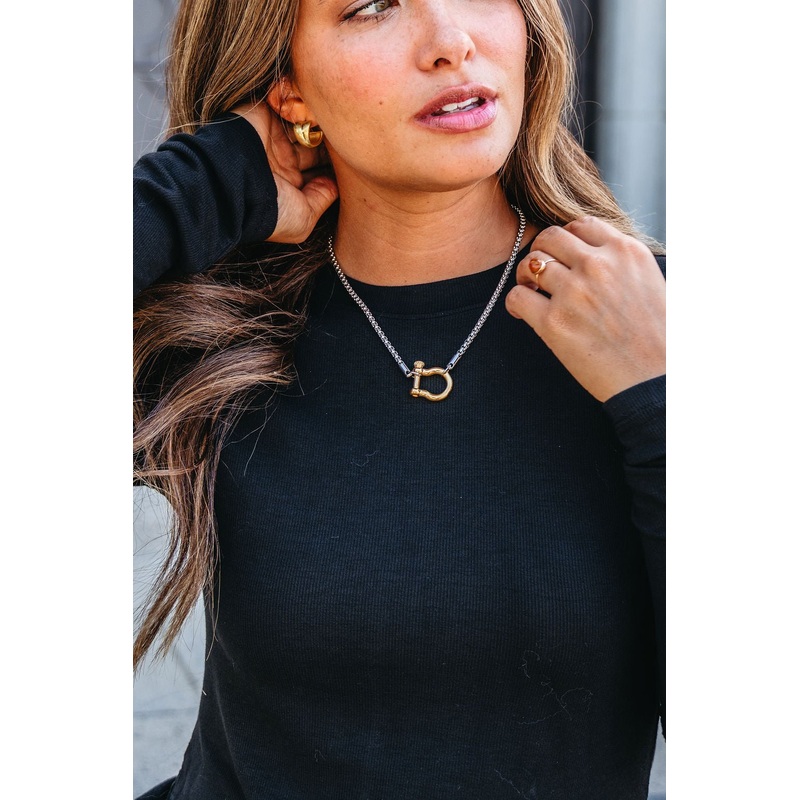 Farrah B Off The Grid Stainless Steel Necklace