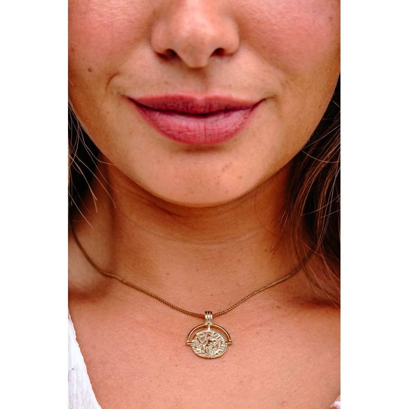 Farrah B When In Rome Gold Coin Pendant Necklace