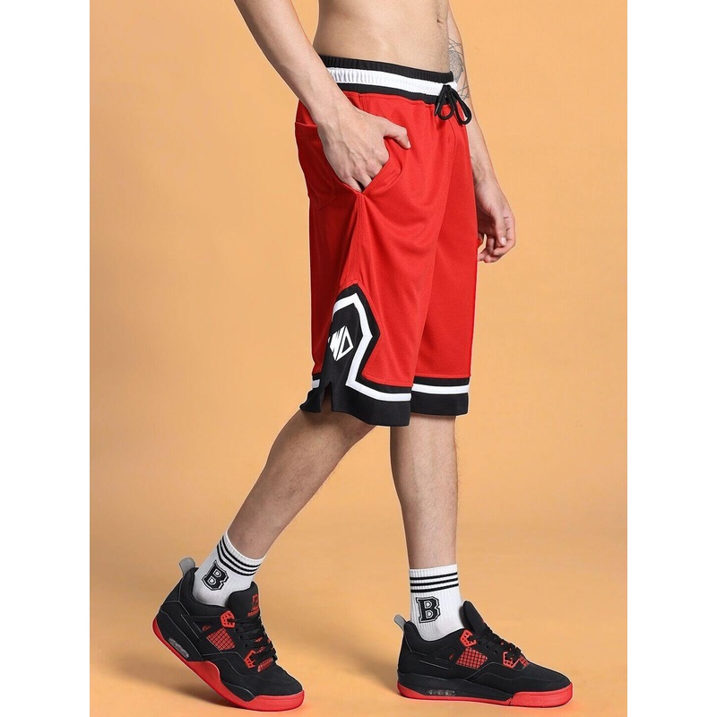 ARMADO REGULAR FIT POLYESTER SHORTS RED XS