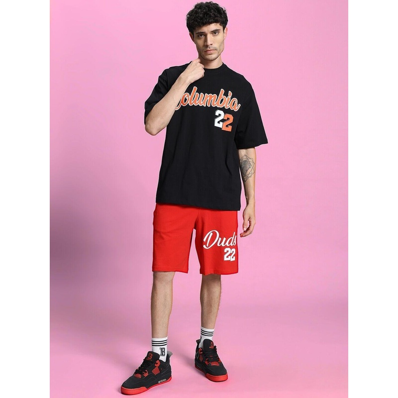 COLUMBIA 22 PRINT SUMMER CO-ORD SET BLACK RED XS