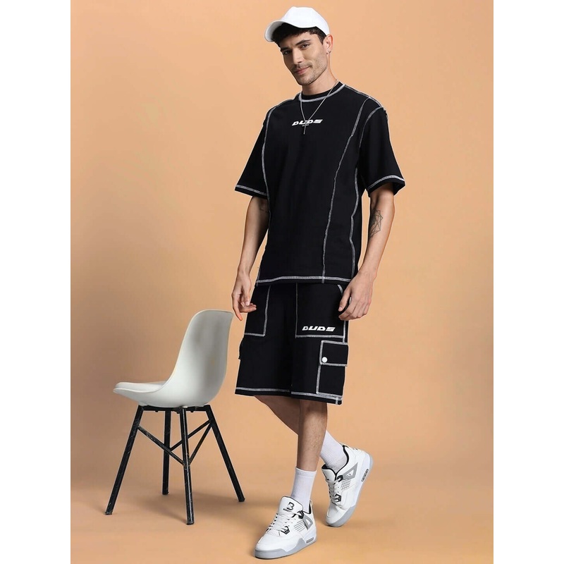 DYNAMIC SUMMER COTTON CO-ORD SET BLACK XS