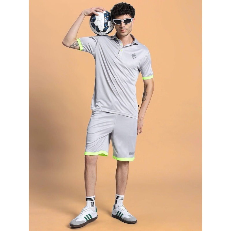 HOOKUP SUMMER POLYESTER CO-ORD SET GREY XS