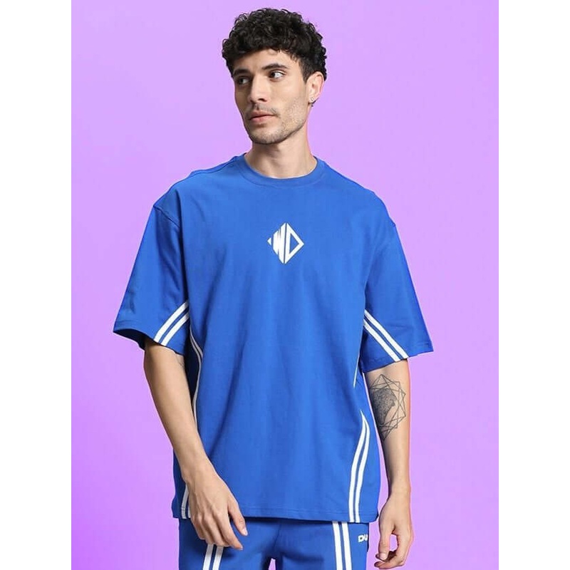 OUTLOOK OVER-SIZED T-SHIRT ROYAL BLUE XS