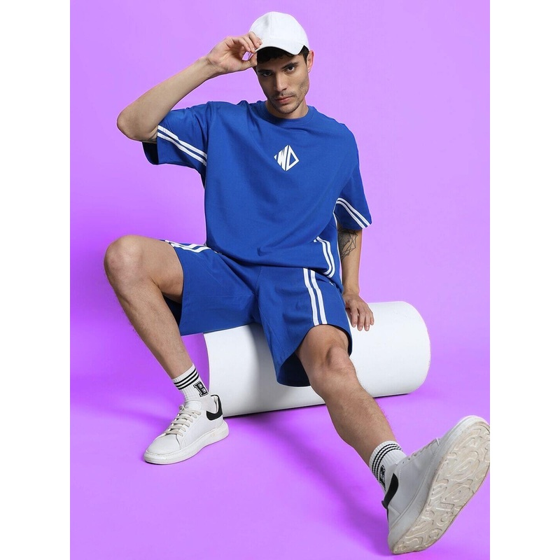 OUTLOOK SUMMER CO-ORD SHORTS SET ROYAL BLUE XS