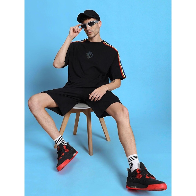 RAINBOW SUMMER CO-ORD SET BLACK XS